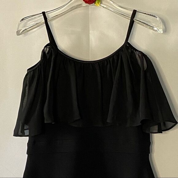 AS U WISH Off Shoulder Ruffled Black Dress - Picture 6 of 10